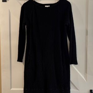 Classic Black Long-Sleeve Crewneck Dress